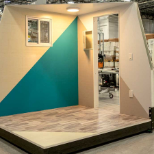 Avient Hammerhead composite panels displayed in large-format configurations for modular wall and floor construction applications