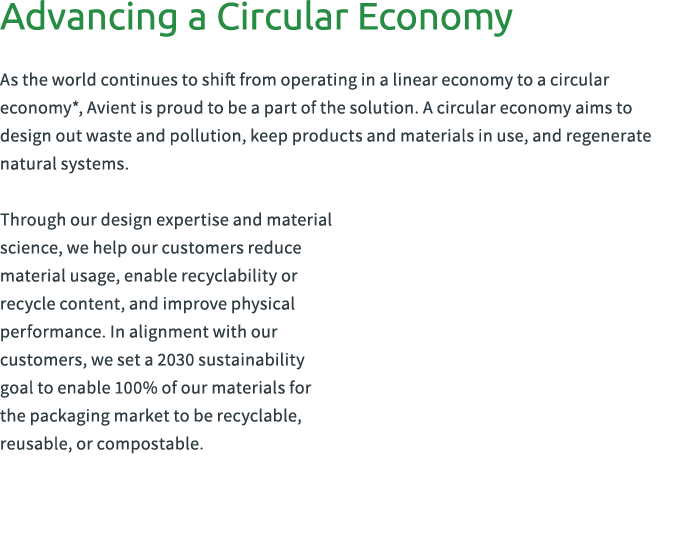 Advancing a Circular Economy As the world continues to shift from operating in a linear economy to a circular economy...